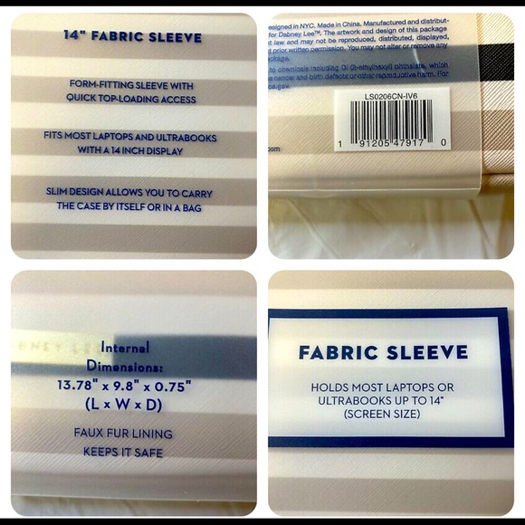 dabney lee 14” fabric laptop sleeve - Picture 5 of 5